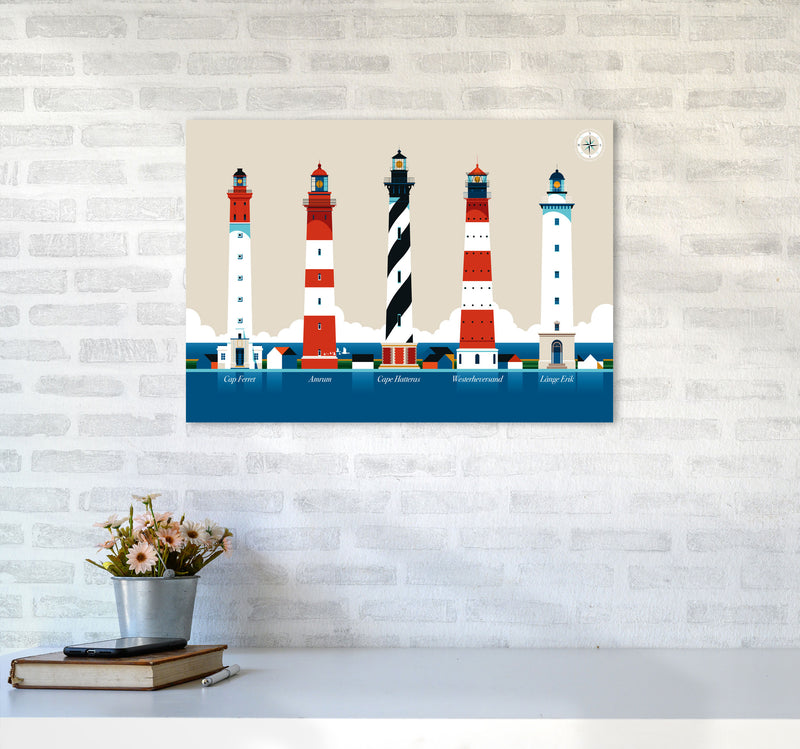 Lighthouse Island 150 Art Print by Bo Lundberg A2 Black Frame
