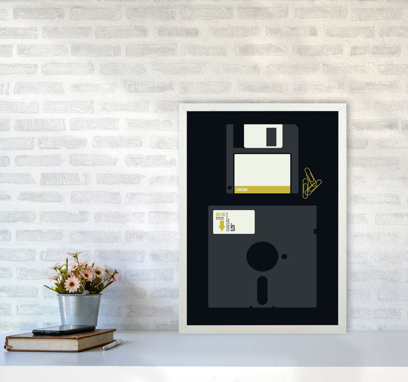 Icons Floppy 2 Art Print by Bo Lundberg A2 Oak Frame