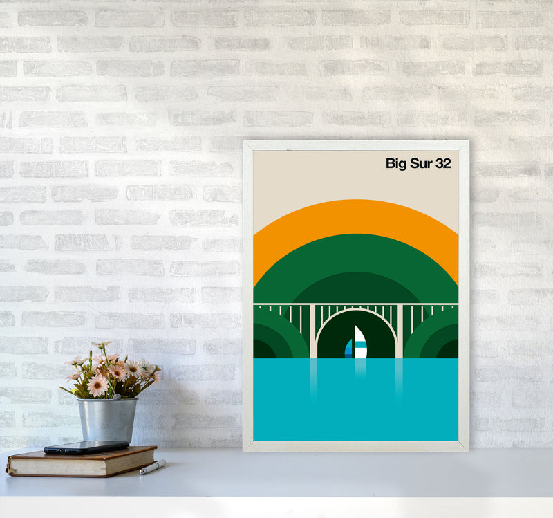 Big Sur 32 Art Print by Bo Lundberg A2 Oak Frame