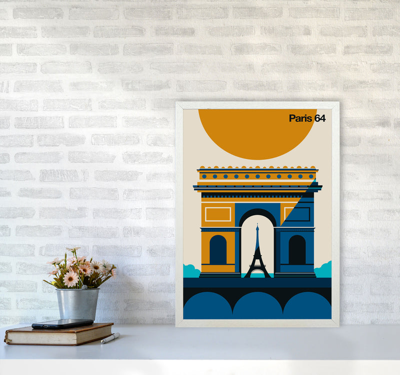 Paris 64 Art Print by Bo Lundberg A2 Oak Frame
