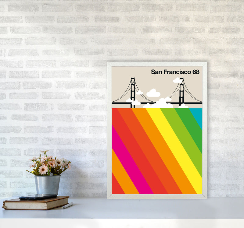 San Francisco 68 Art Print by Bo Lundberg A2 Oak Frame