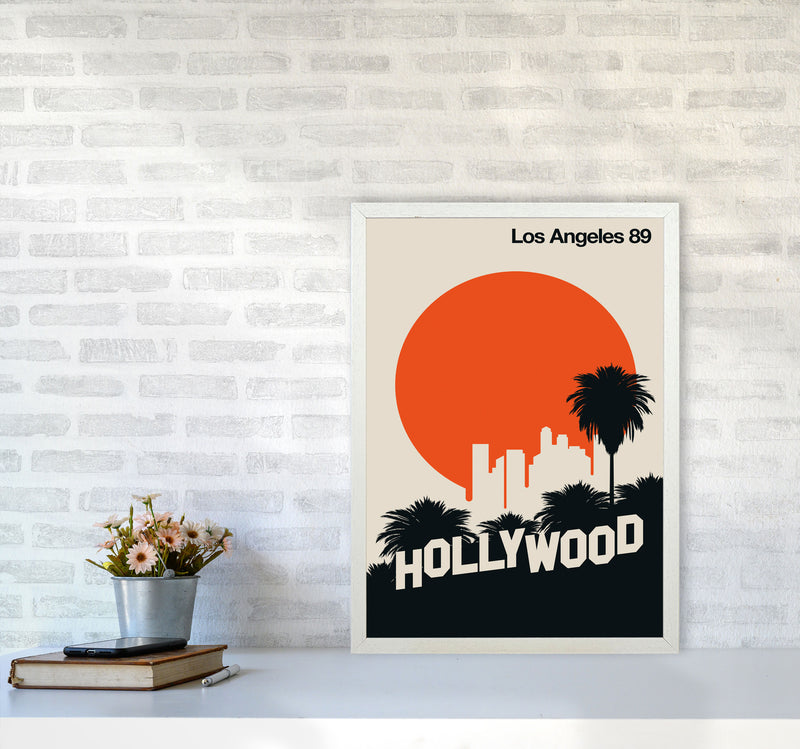 Los Angeles 89 Art Print by Bo Lundberg A2 Oak Frame