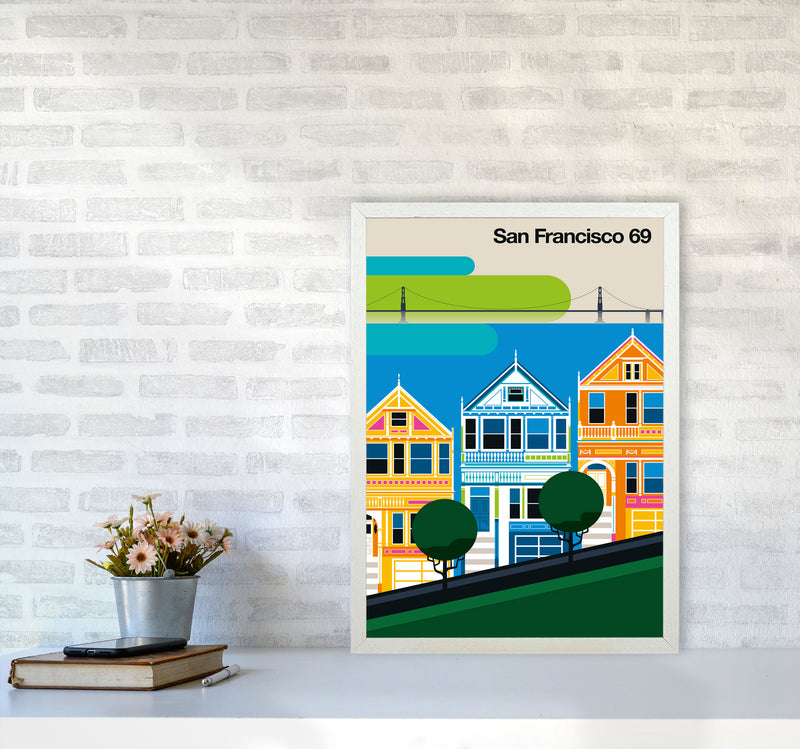 San Francisco 69 Art Print by Bo Lundberg A2 Oak Frame