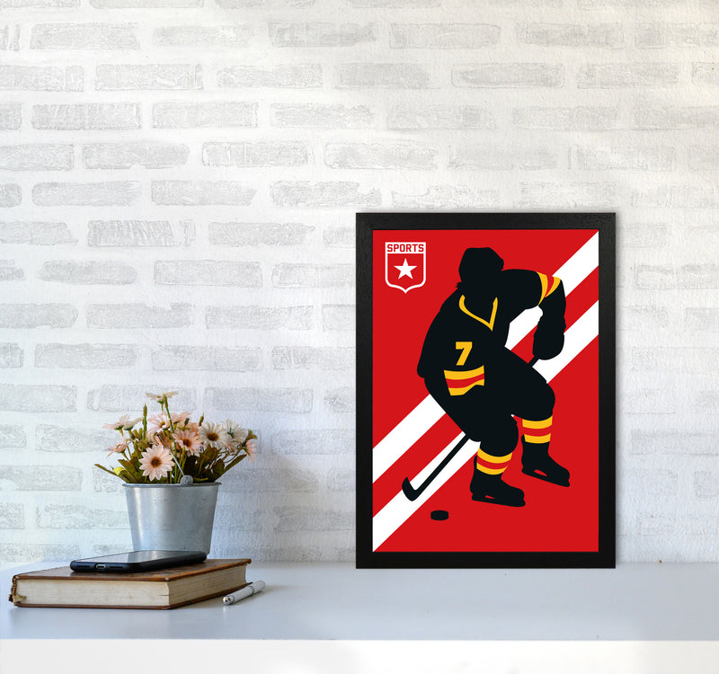Icehockey Art Print by Bo Lundberg A3 White Frame