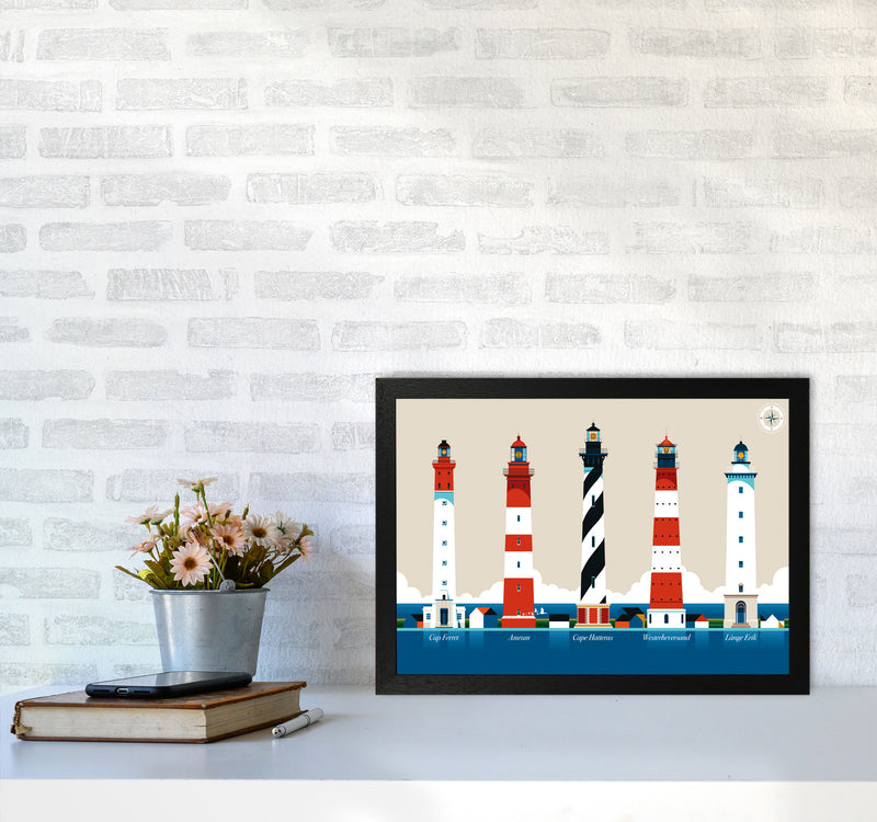 Lighthouse Island 150 Art Print by Bo Lundberg A3 White Frame