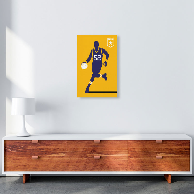 Basketball Yellow Art Print by Bo Lundberg A3 Canvas