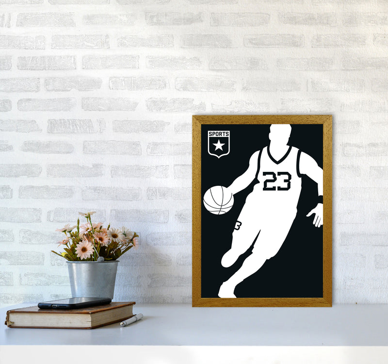 Basketball Black Art Print by Bo Lundberg A3 Print Only