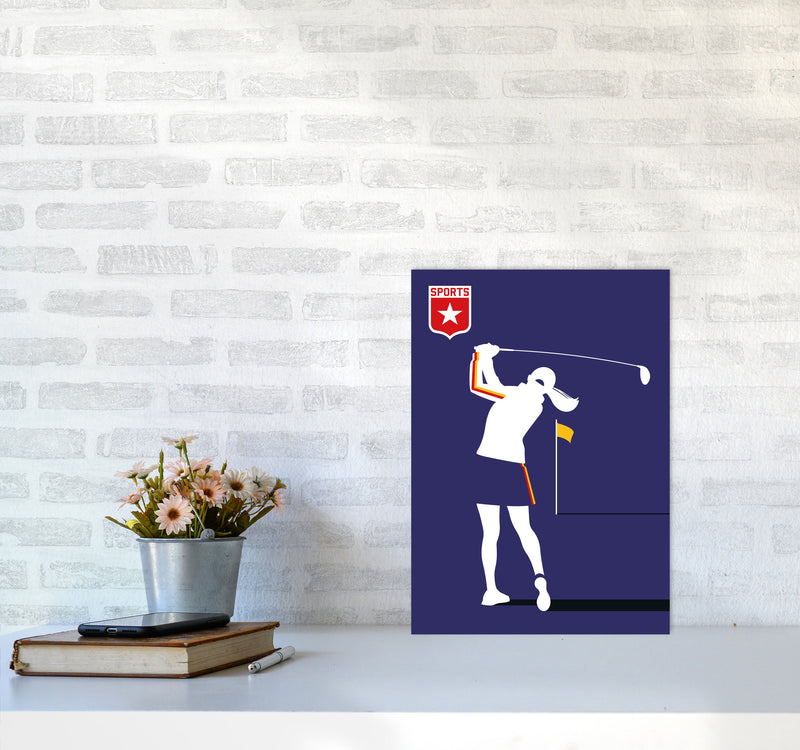 Golf Blue Art Print by Bo Lundberg A3 Black Frame