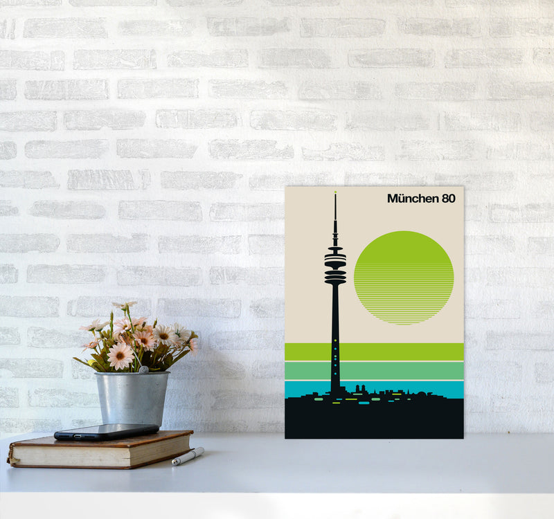 München 80 Art Print by Bo Lundberg A3 Black Frame