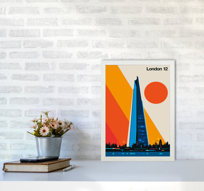 London 12 Art Print by Bo Lundberg A3 Oak Frame