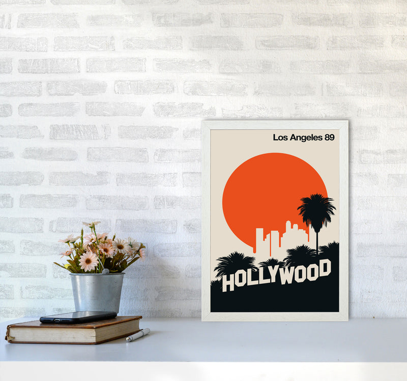 Los Angeles 89 Art Print by Bo Lundberg A3 Oak Frame