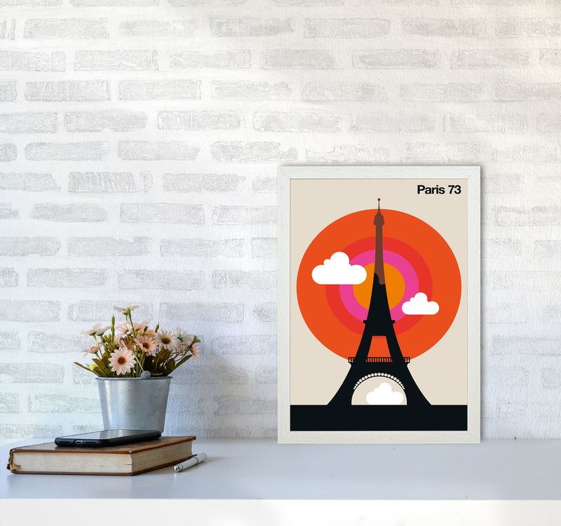 Paris 73 Art Print by Bo Lundberg A3 Oak Frame