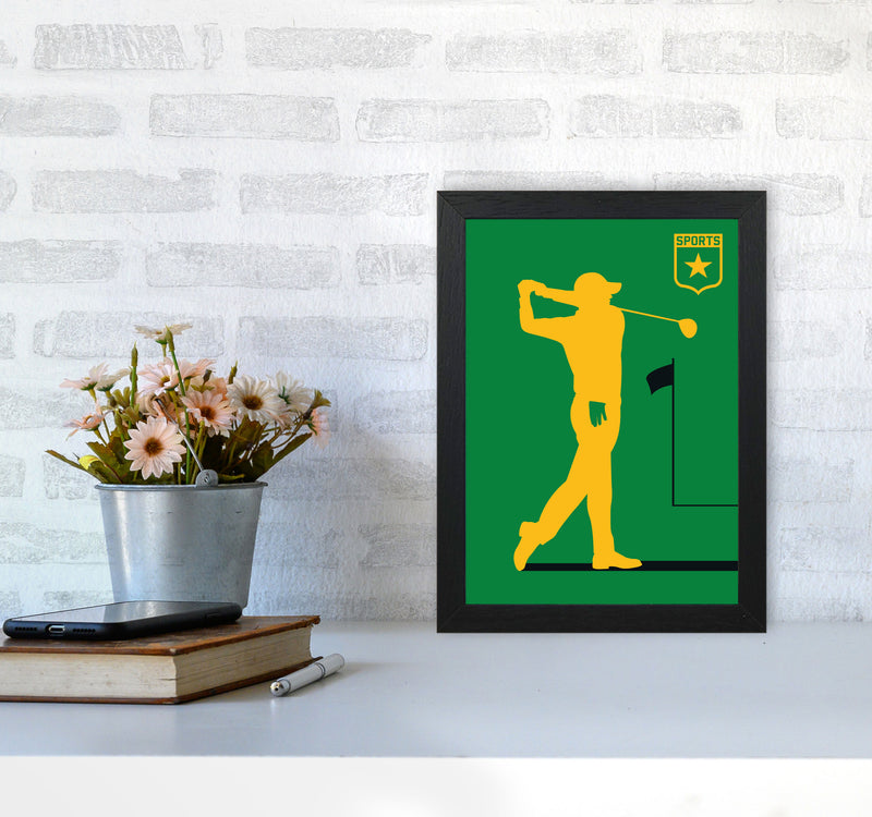Golf Green Art Print by Bo Lundberg A4 White Frame