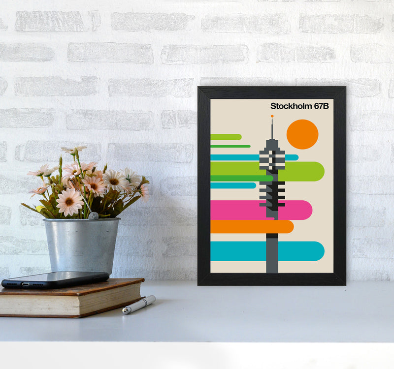 Stockholm 67B Art Print by Bo Lundberg A4 White Frame