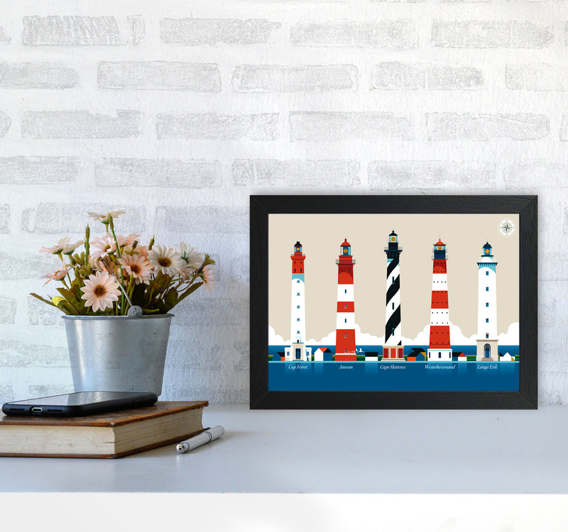Lighthouse Island 150 Art Print by Bo Lundberg A4 White Frame