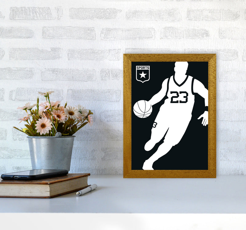 Basketball Black Art Print by Bo Lundberg A4 Print Only
