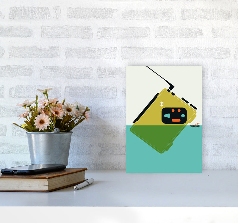 Icons Walkman Art Print by Bo Lundberg A4 Black Frame