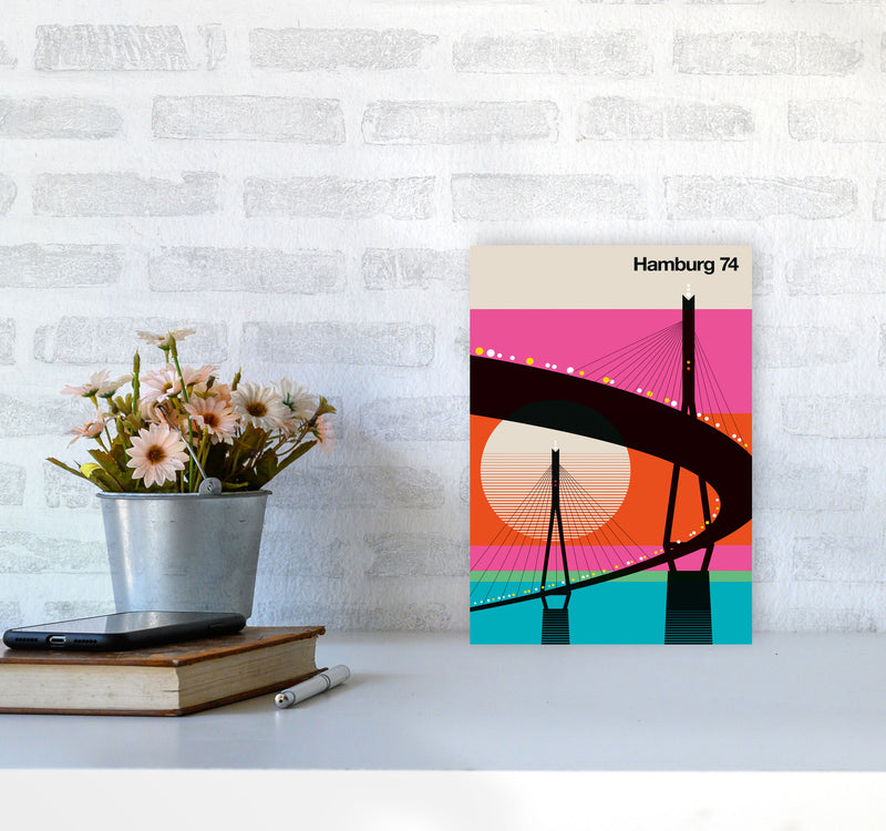 Hamburg 74 Art Print by Bo Lundberg A4 Black Frame