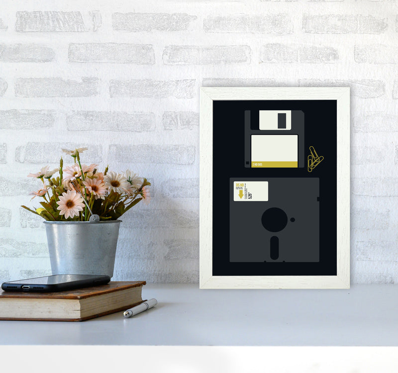 Icons Floppy 2 Art Print by Bo Lundberg A4 Oak Frame