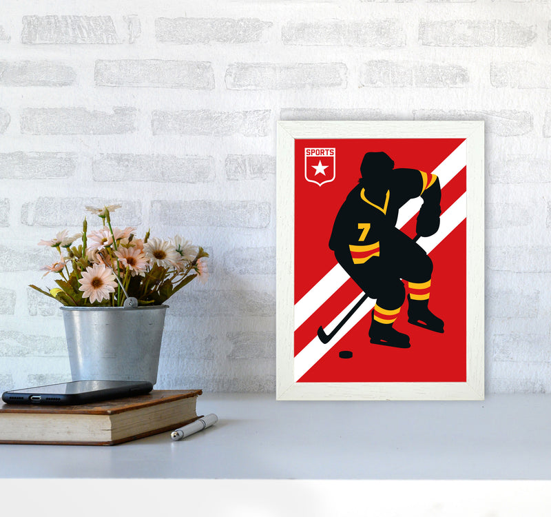 Icehockey Art Print by Bo Lundberg A4 Oak Frame