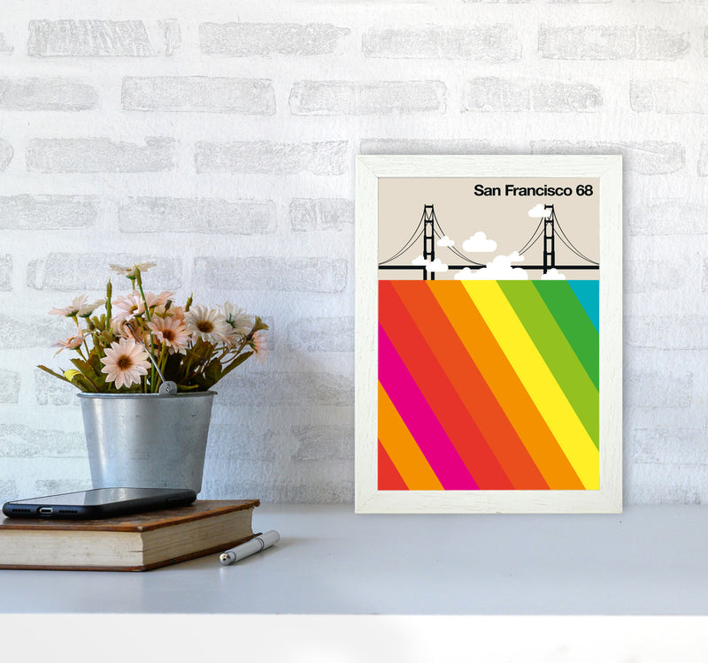 San Francisco 68 Art Print by Bo Lundberg A4 Oak Frame