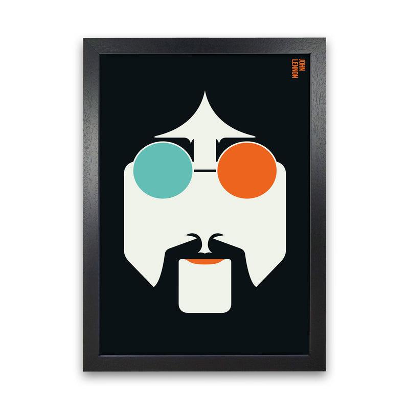 Icons John Lennon Art Print by Bo Lundberg Black Grain