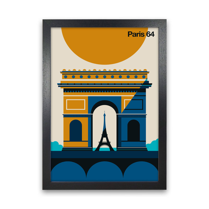 Paris 64 Art Print by Bo Lundberg Black Grain
