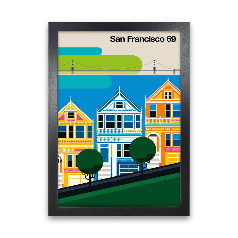 San Francisco 69 Art Print by Bo Lundberg Black Grain
