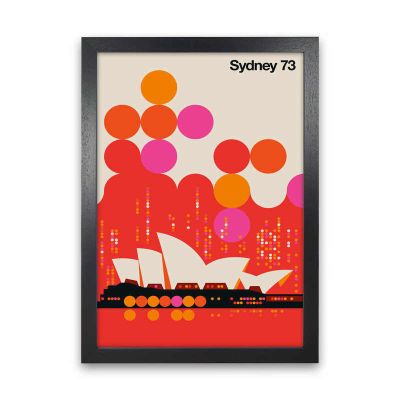 Sydney 73 Red Art Print by Bo Lundberg Black Grain