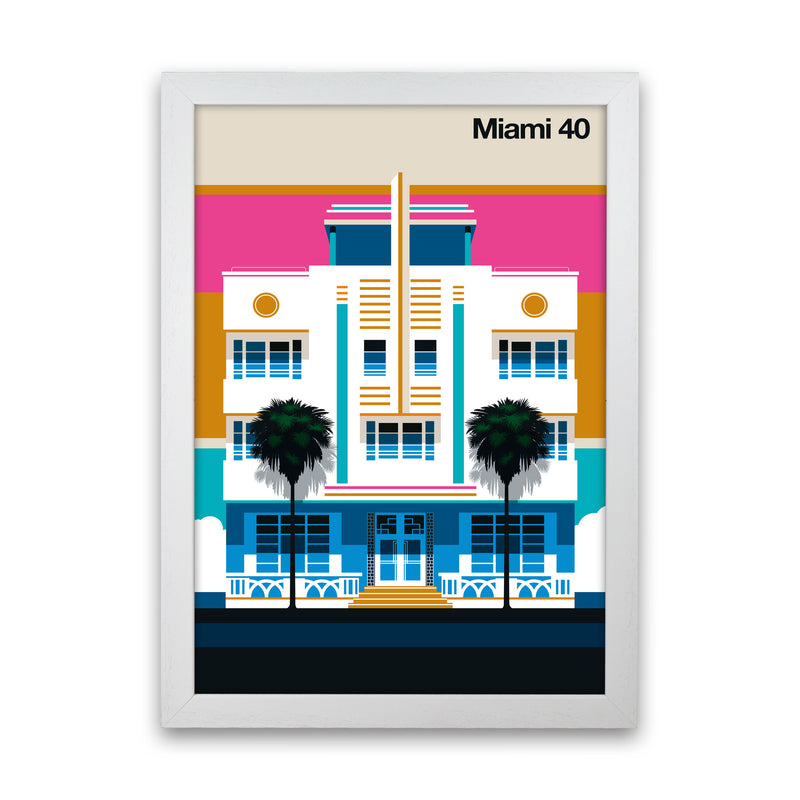 Miami 40 Art Print by Bo Lundberg White Grain