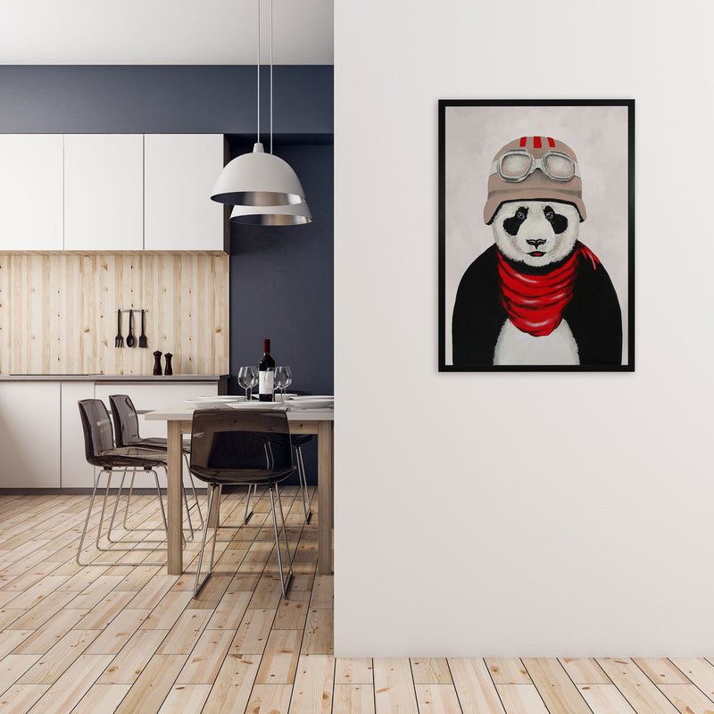 Panda Pilot Art Print by Coco Deparis A1 White Frame
