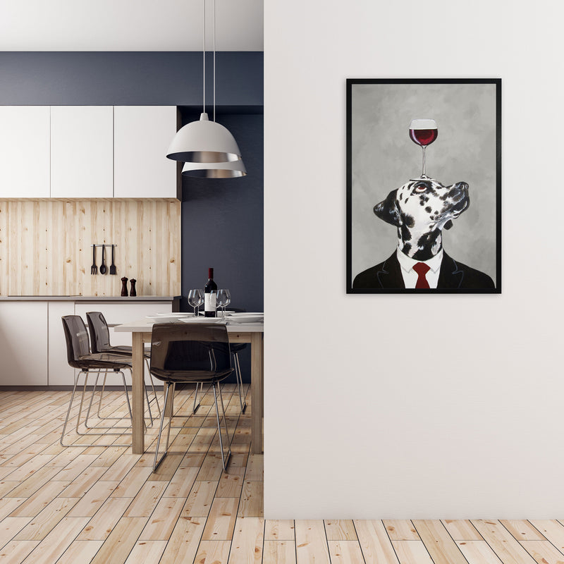 Dalmatian With Wineglass Art Print by Coco Deparis A1 White Frame