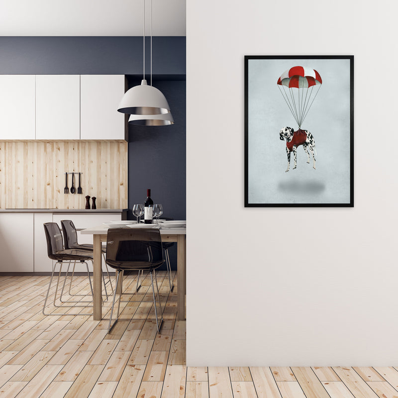 Dalmatian Parachute Art Print by Coco Deparis A1 White Frame