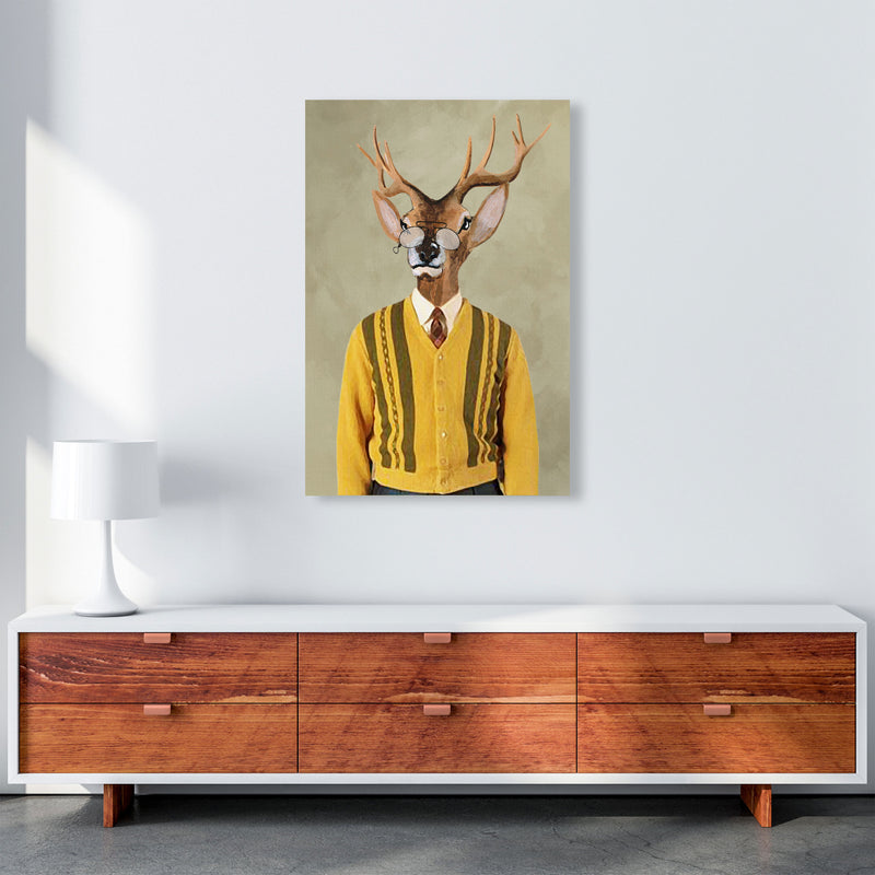 Deer Sixties Man Art Print by Coco Deparis A1 Canvas