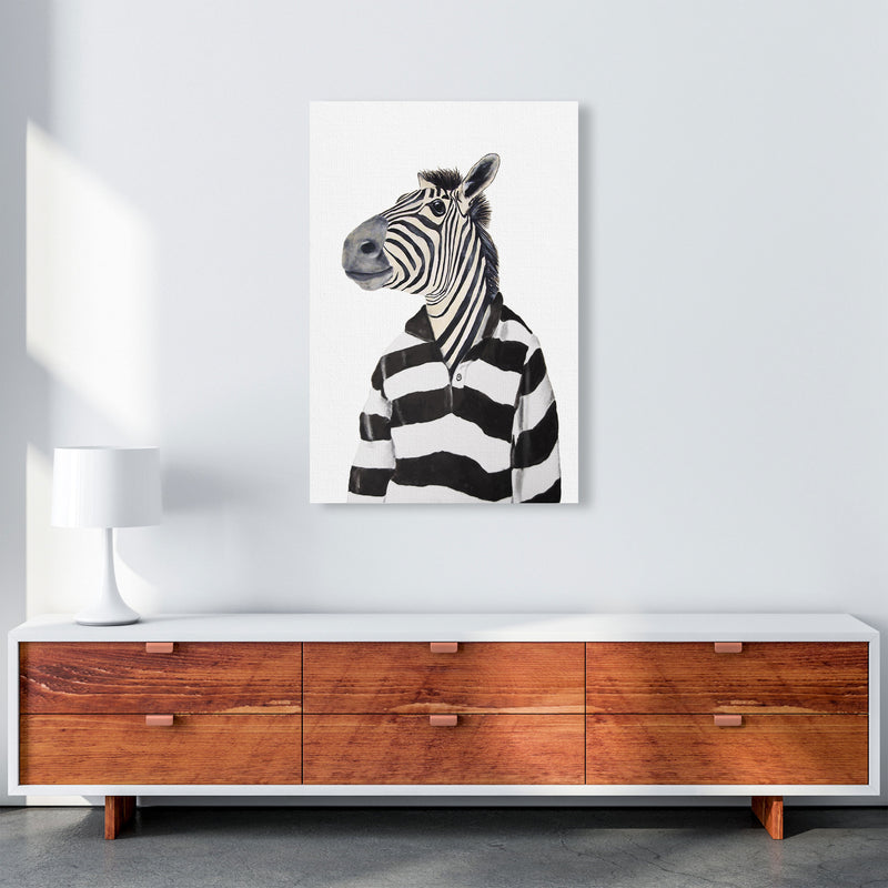 Zebra With Stripy Shirt Art Print by Coco Deparis A1 Canvas