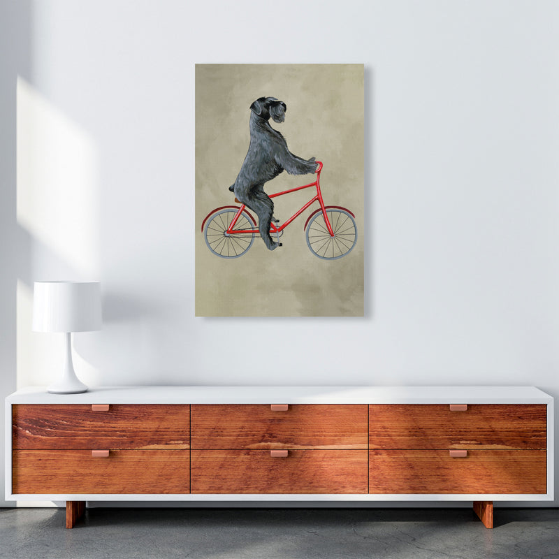 Schnauzer On Bicycle Art Print by Coco Deparis A1 Canvas