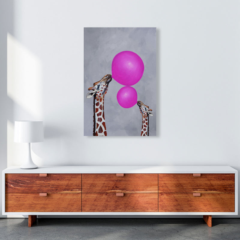 Giraffes With Bubblegum 3 Art Print by Coco Deparis A1 Canvas
