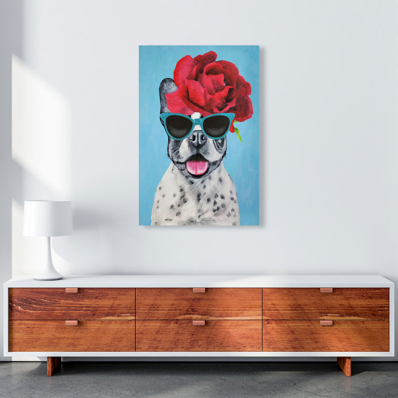 Fashion Bulldog Blue Art Print by Coco Deparis A1 Canvas