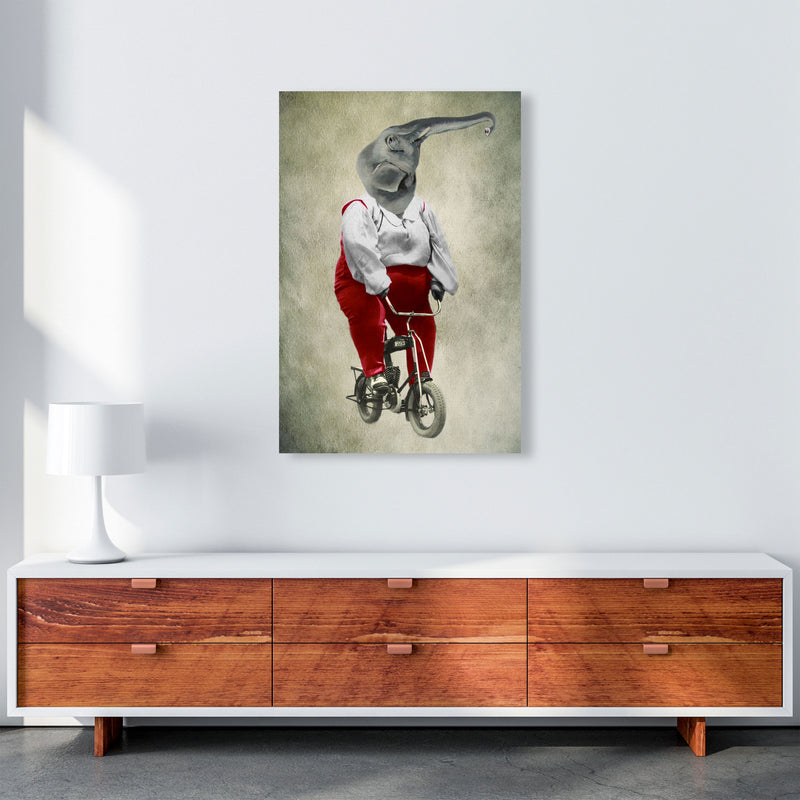 Elephant On Bicycle 02 Art Print by Coco Deparis A1 Canvas