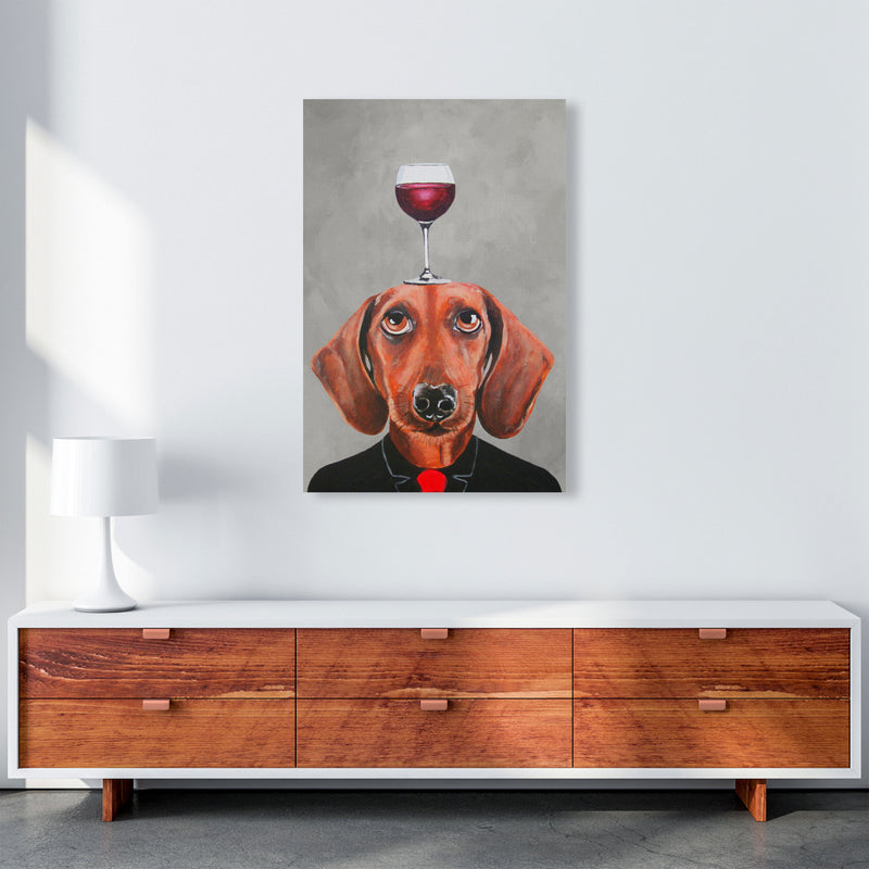 Daschund With Wineglass Art Print by Coco Deparis A1 Canvas