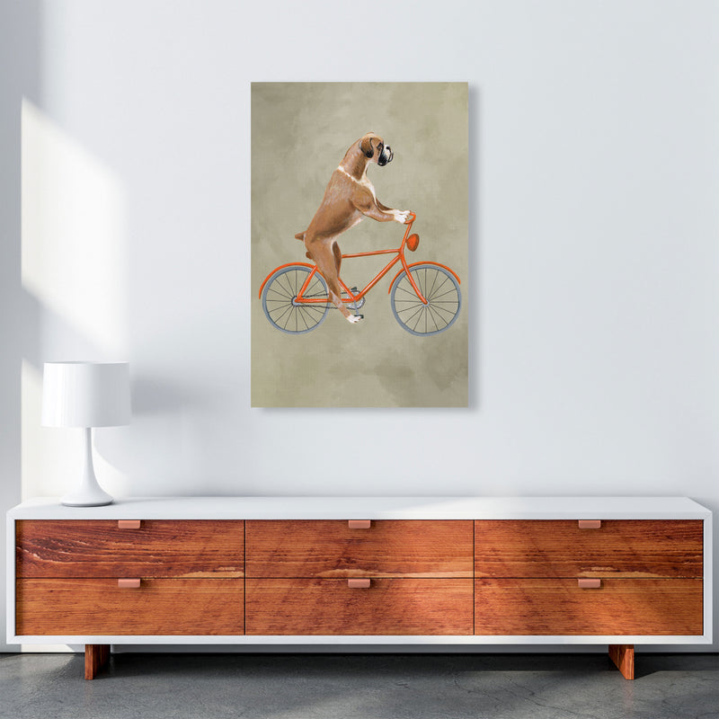 Boxer On Bicycle Art Print by Coco Deparis A1 Canvas