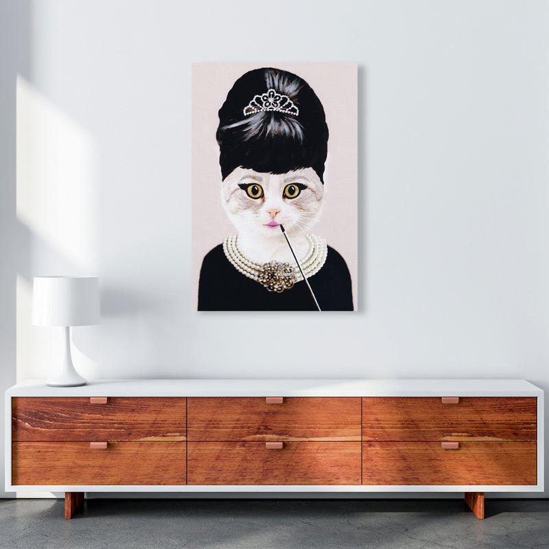 Audrey Hepburn Cat Art Print by Coco Deparis A1 Canvas