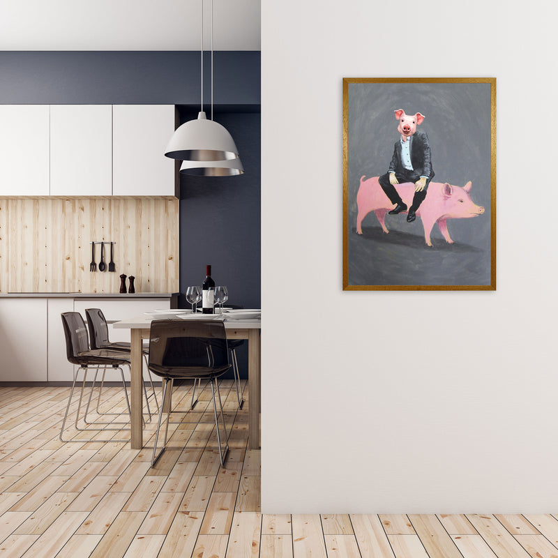Pig Sitting On A Pig Art Print by Coco Deparis A1 Print Only