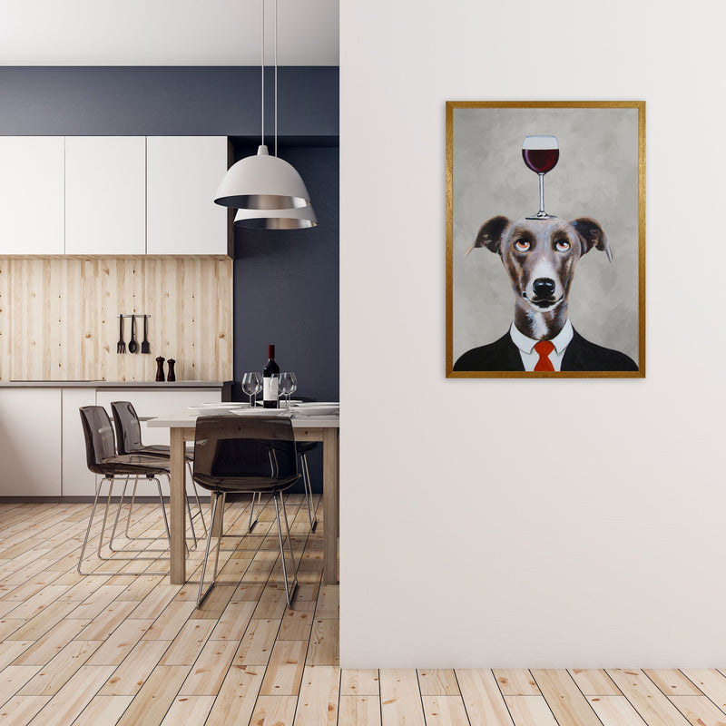 Greyhound With Wineglass Art Print by Coco Deparis A1 Print Only