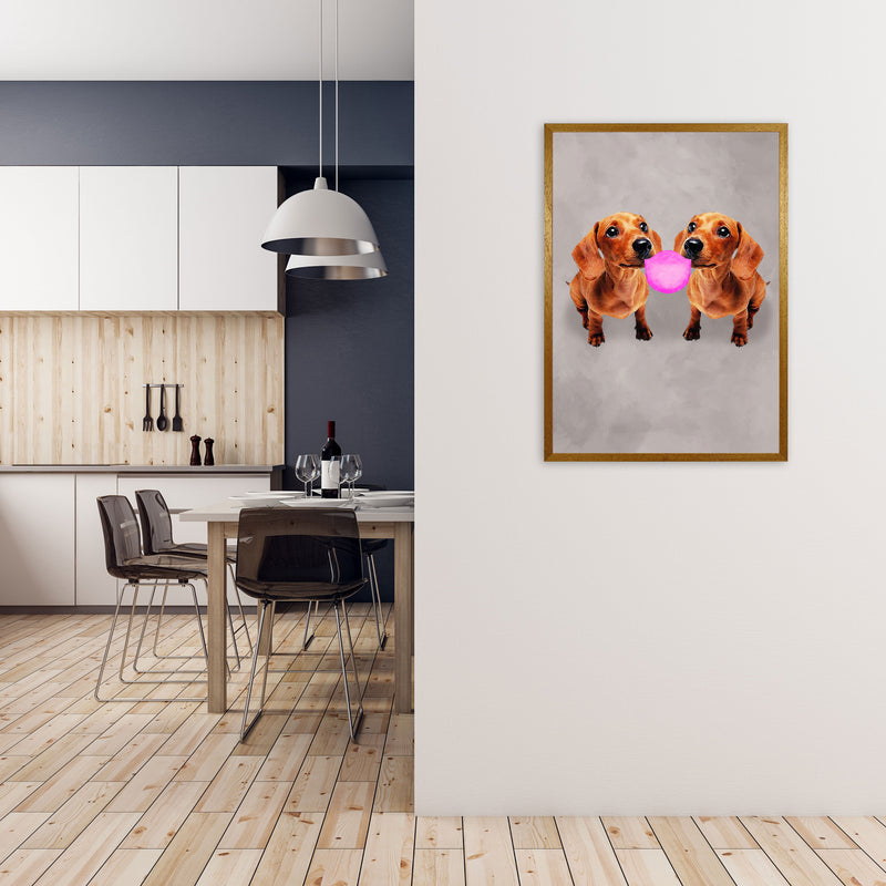 Daschunds With Chewinggum Art Print by Coco Deparis A1 Print Only