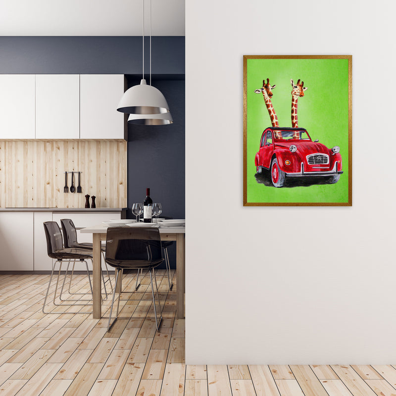 2 Giraffes In Car 2 Art Print by Coco Deparis A1 Print Only