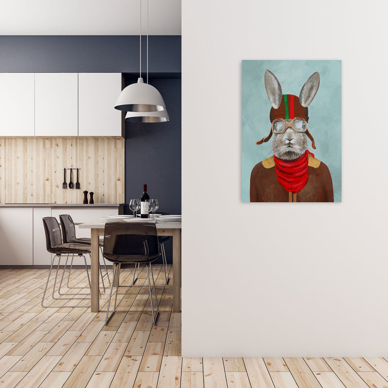 Rabbit With Helmet Art Print by Coco Deparis A1 Black Frame