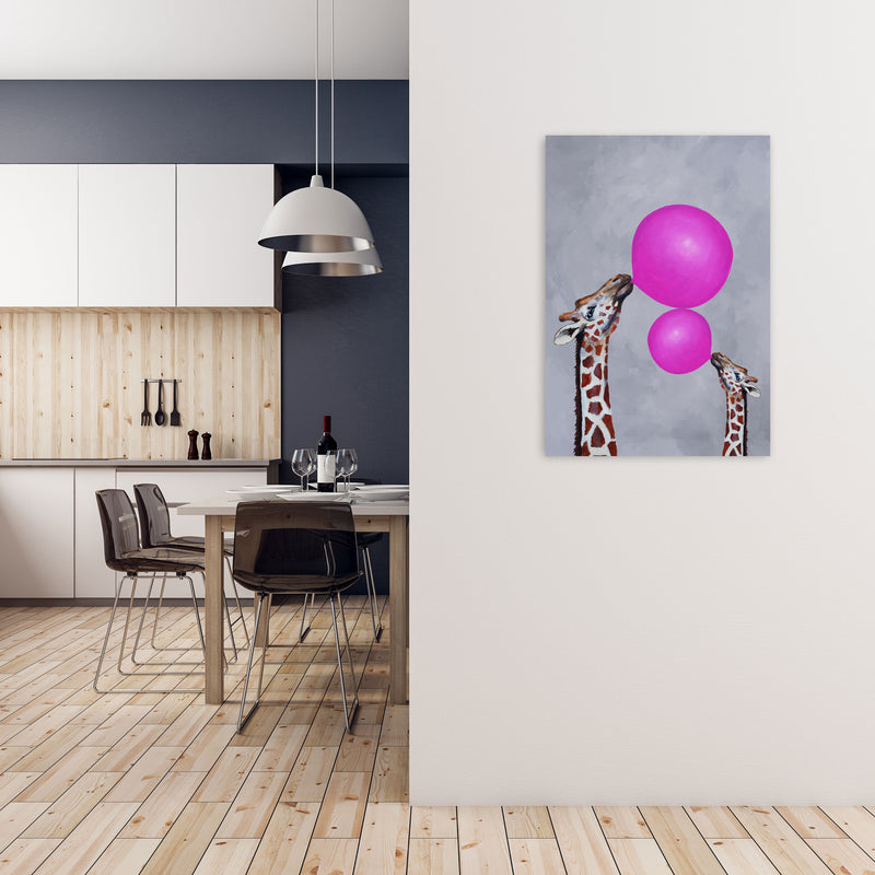 Giraffes With Bubblegum 3 Art Print by Coco Deparis A1 Black Frame
