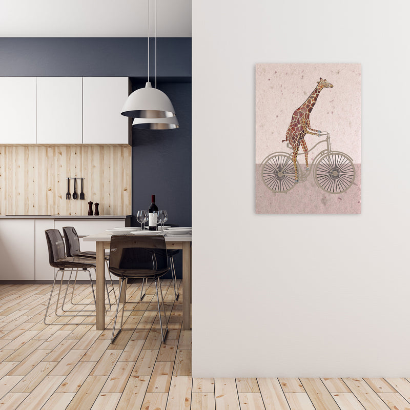 Giraffe On Bicycle Art Print by Coco Deparis A1 Black Frame