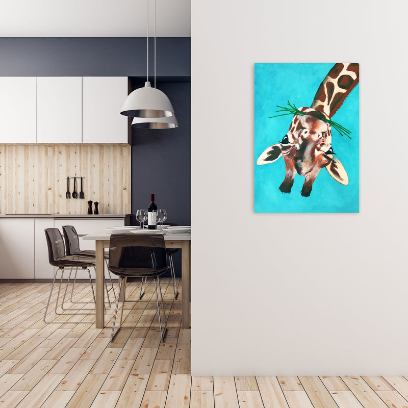 Giraffe Upside Down Art Print by Coco Deparis A1 Black Frame